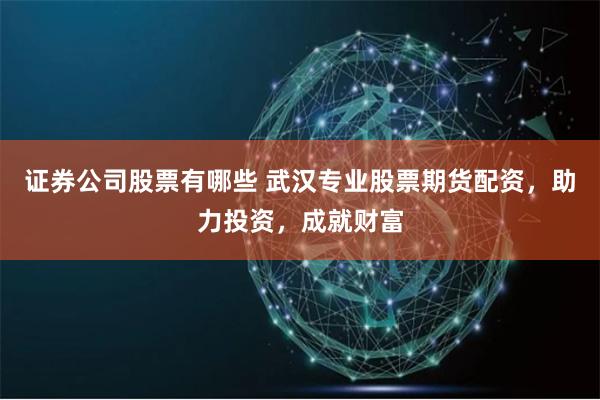 证券公司股票有哪些 武汉专业股票期货配资，助力投资，成就财富