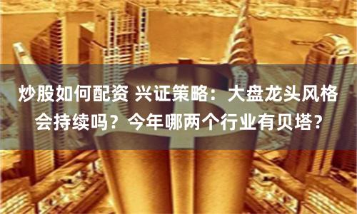 炒股如何配资 兴证策略：大盘龙头风格会持续吗？今年哪两个行业有贝塔？